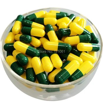 

0# 10,000pcs!Dark Green-Yellow colored empty capsules size 0,hard gelatin empty capsules(joined or seperated capsules size 0)
