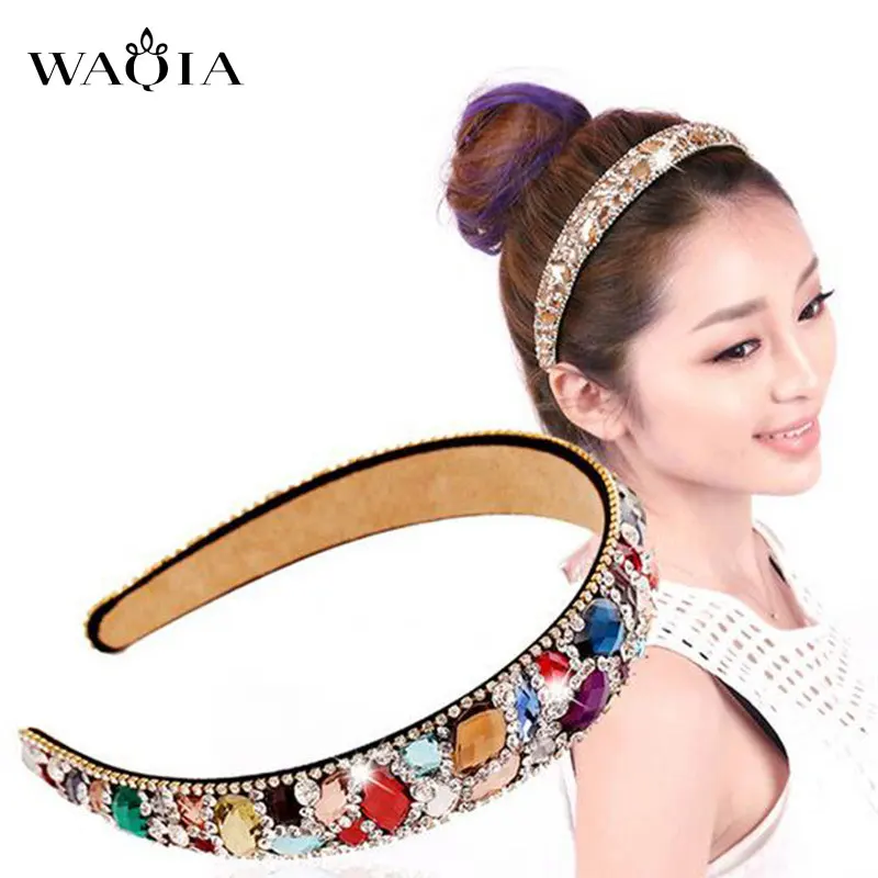 

High-end hair hoop girls hit wide-brimmed crystal diamond hairpin women hair accessories wholesale tire head band 3 Colors