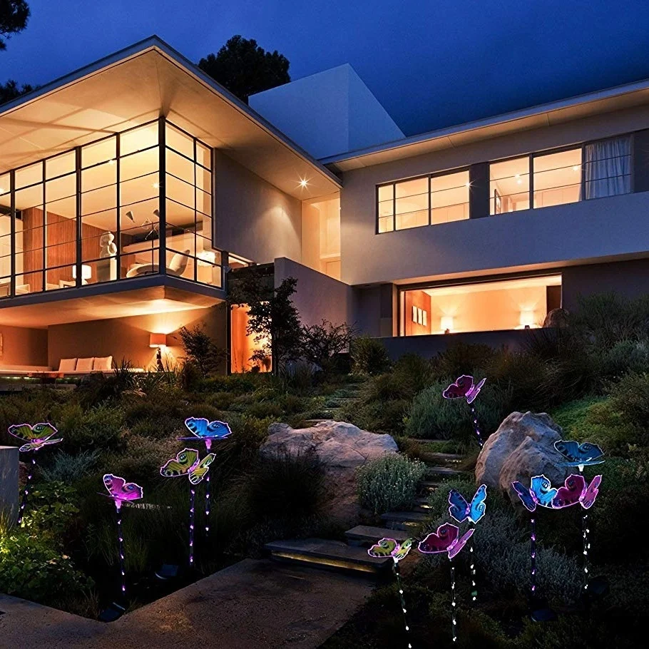 

3 Pack Butterfly Garden Solar Lights Outdoor LED Garden Stake Lights,Fiber Optic Butterfly Decorative Lights for Garden Patio