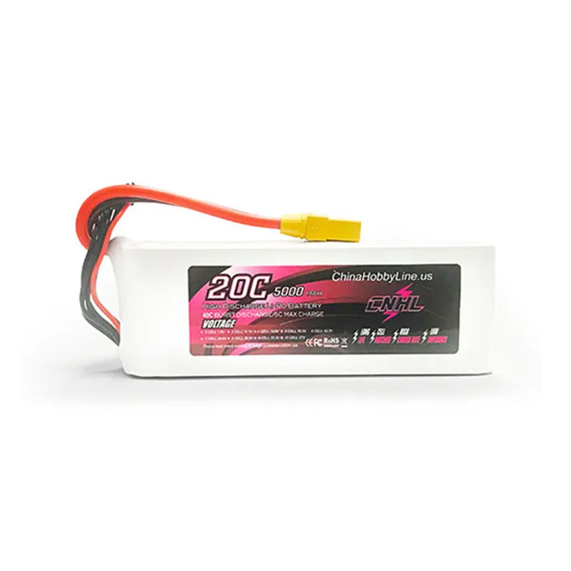 CNHL 6S 22 2 V 5000mAh 20C Lipo батарея с разъемом XT90 для радиоуправляемого дрона FPV гоночные
