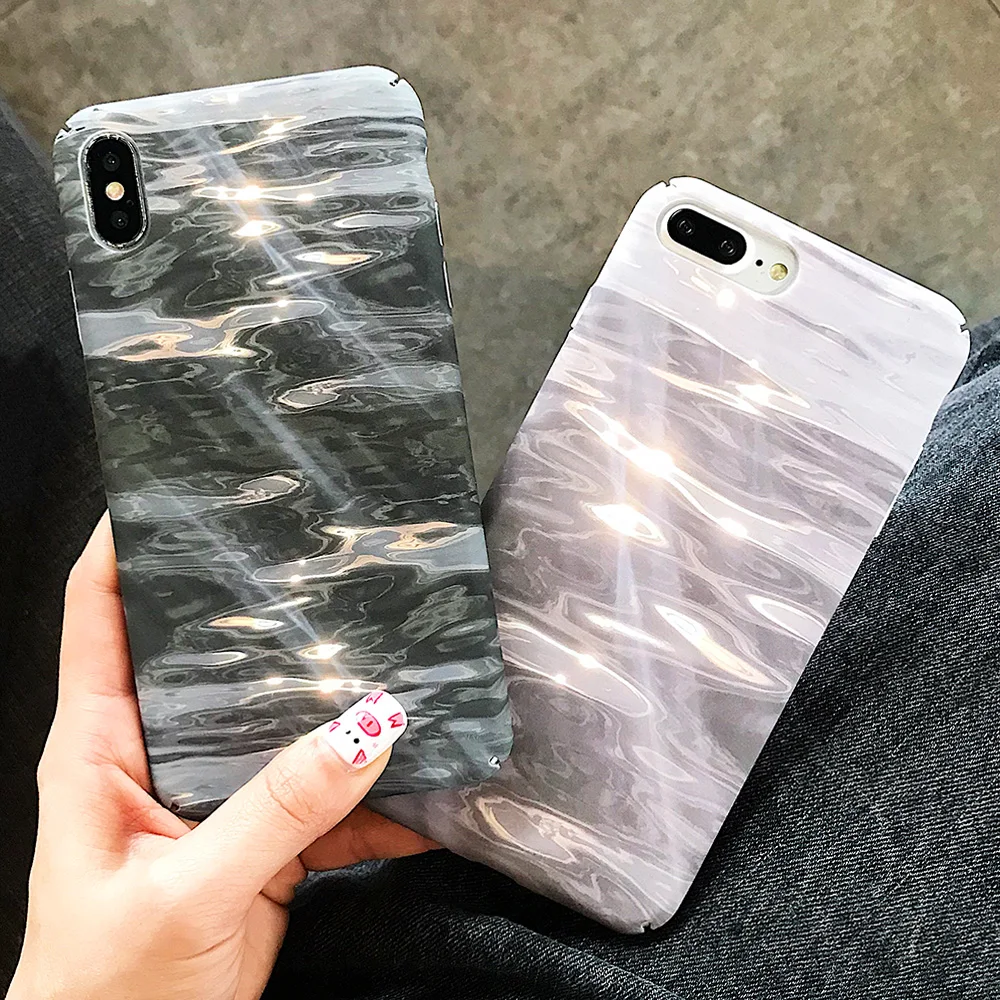 

JONSNOW Phone Case for iPhone 6 6S 7 8 Plus X XR XS Max Cases Water Wave Flash Pattern All-inclusive Hard Back Cover Capa Coque
