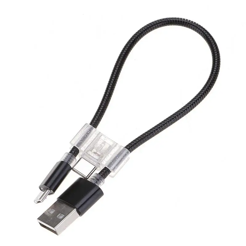 

Micro To Type C 2 In 1 Soft Mobile Phone Data Cable V8 Type-C Universal Metal Charging Adapter Short Cable Fast Charging