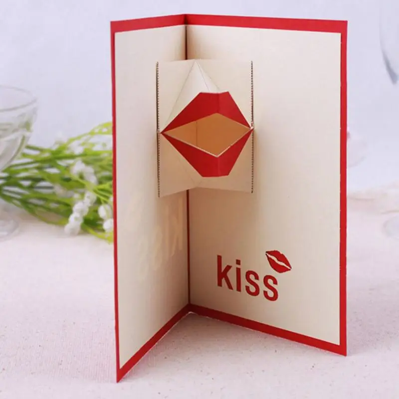  3D Pop Up Cards Handmade Romantic Greeting Card Birthday Blessing Postcard Aniversary Valentine's D - 32970063609