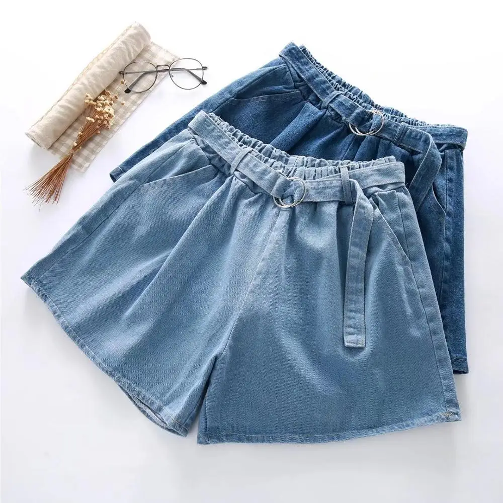 

2019 New Girls Jeans Shorts,Sashes Student Casual Shorts