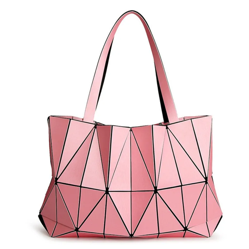 

Fashion Japan Geometry Women Bag Package Matte Saser Plain Folding Purse Ladies Handbags Female Sac Shoulder Bags Tote Bags 2018