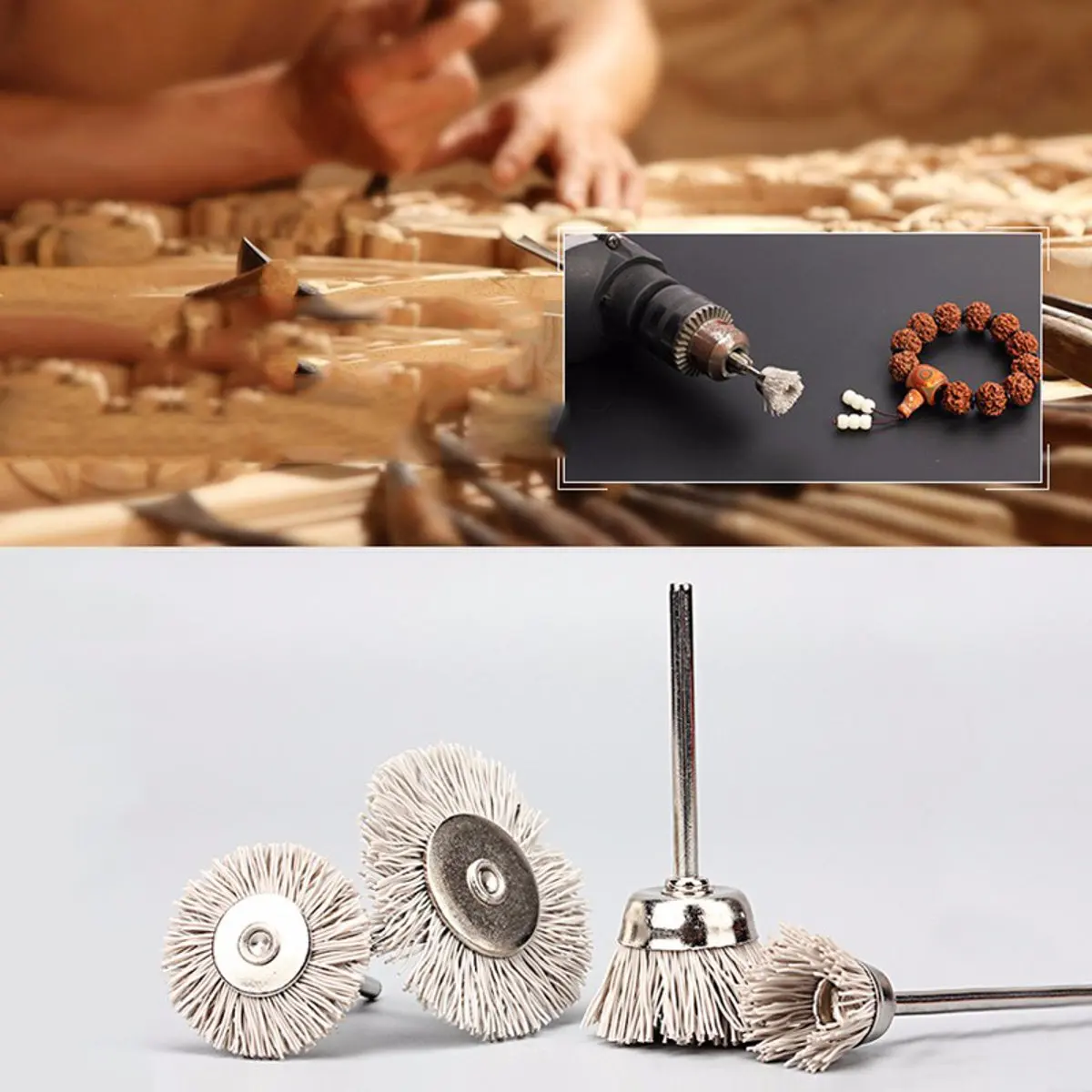 

Abrasive Tools Nylon Grinding Wheel Brushes Flap Sanding 3mm Shank Polishing Wheels Woodworking Rotary Tools Accessories