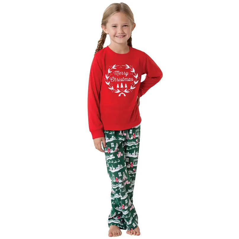 S-3XL Семейные рождественские пижамы Для мужчин и Для женщин и детей ночное белье с длинными рукавами для девочек и мальчиков; Семейные комплекты на Рождество одинаковая Рождественская Пижама комплект