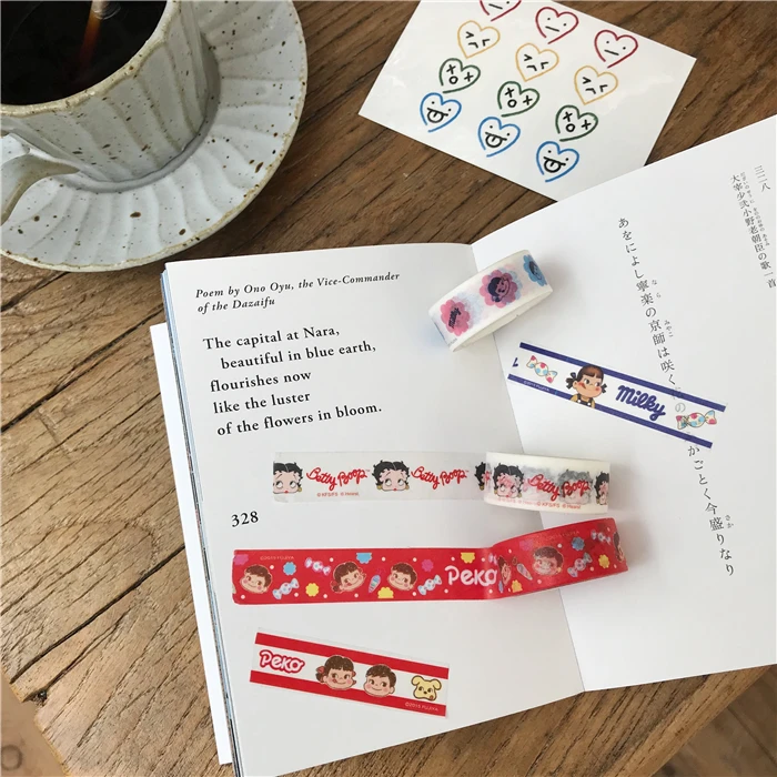

SIXONE 1 Pc Milk Sister Washi Tape Japan Handbook Diy Decorative Tapes Kawaii Cartoon Student Stationery