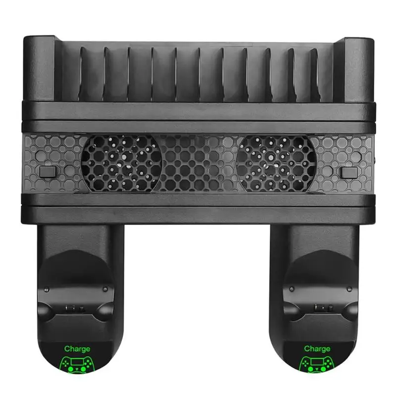  3 in 1 Multifunction Dual Charging Station Dock w/Cooling Fan for PS4/PS4 Slim/PS4 Pro Durable Vert