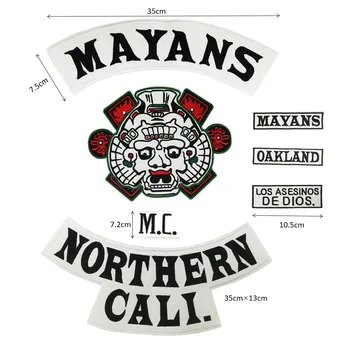

13.8" Mayans Northern Cali patch Giant Outlaw Motorcycle MC patches for biker leather jacket back 2018 tv costume cosplay