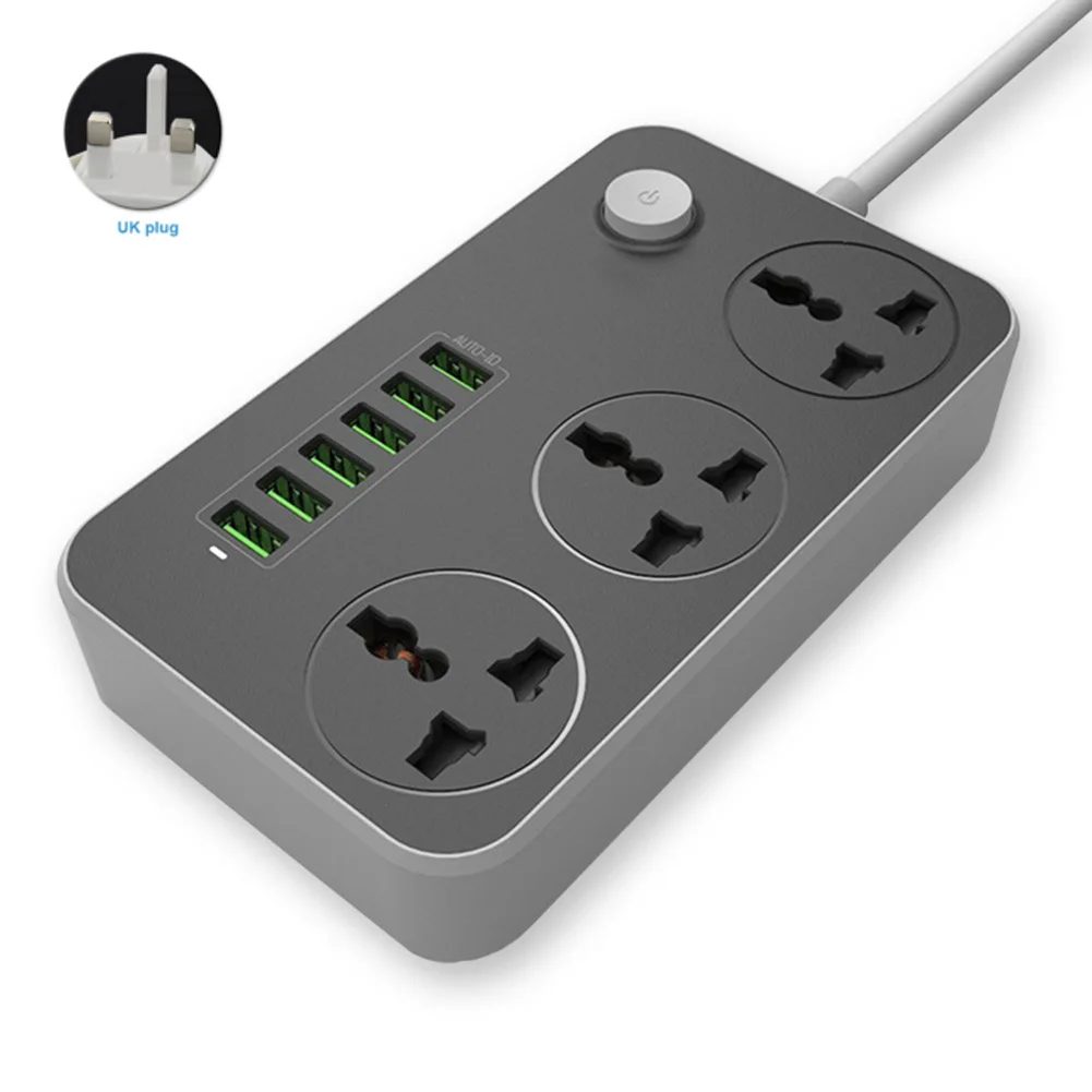 Pаспродажа Зарядное устройство Универсальный Смарт 10A розетка с usb порты расширение зарядки порты США Великобритания ЕС Plug защита от перенапряжений Си...