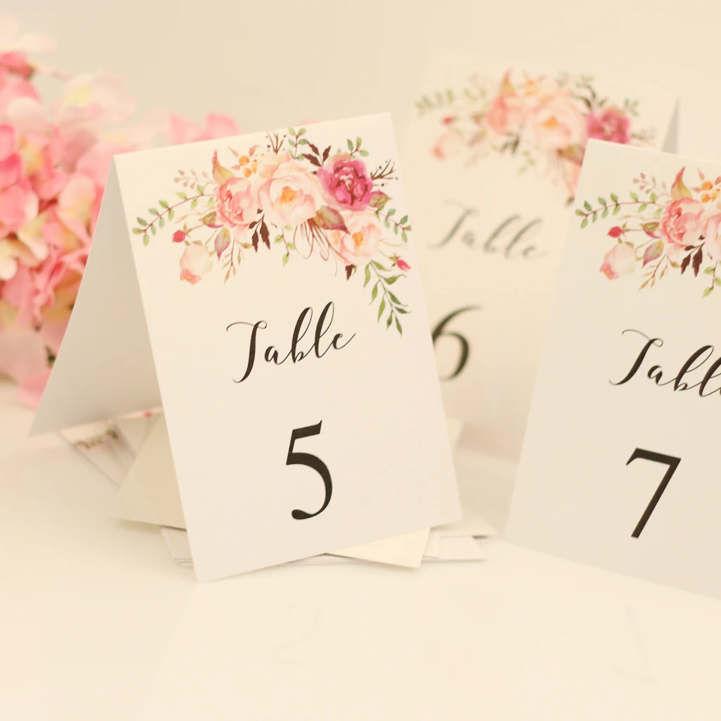 

1-10 Numbers Place Cards Table Centerpieces Printed Flower Decor Home Party Accessory Pack of 10 Event & Party