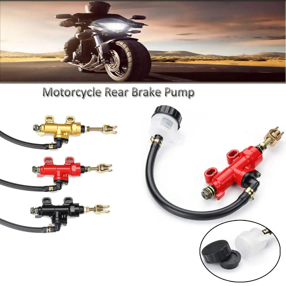 

Universal Motorcycle Rear Master Cylinder Hydraulic Brake Pump & Fluid Reservoir for Suzuki for Kawasaki for Honda for Yamaha
