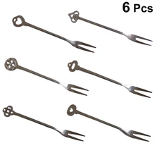 6 шт из нержавеющей стали Западная креативная Корона салат Коктейльная дегустация фруктовый торт десерт выбирает столовые приборы