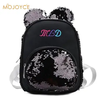 

Bear Ear Backpacks Women Nylon Sequins Backpacks Sequin Ladies School Bags For Teenager Girls Rucksack Bagpack Girls Knapsack