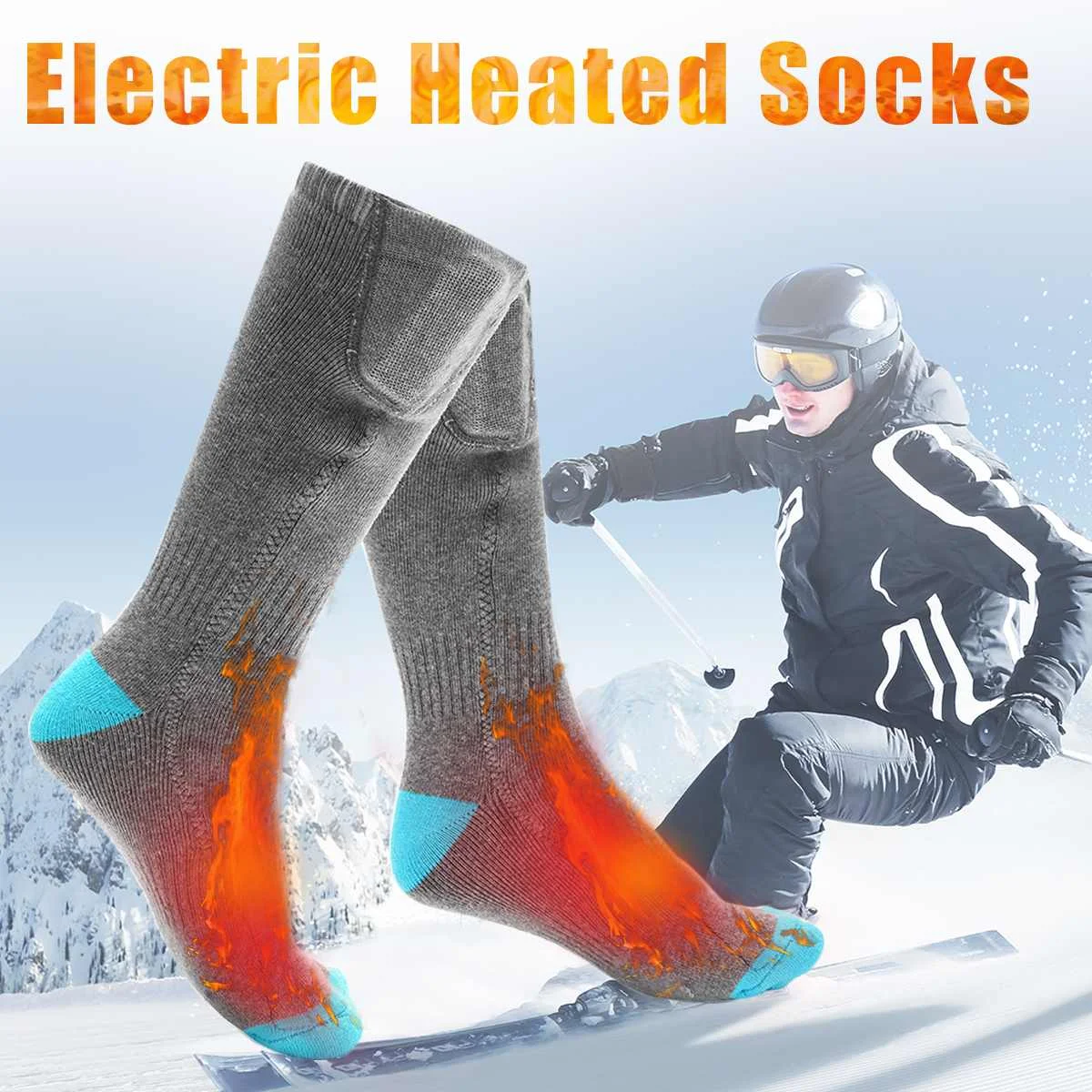 Unisex Men Women Feet Warm Winter Electric Heated Socks Warmer