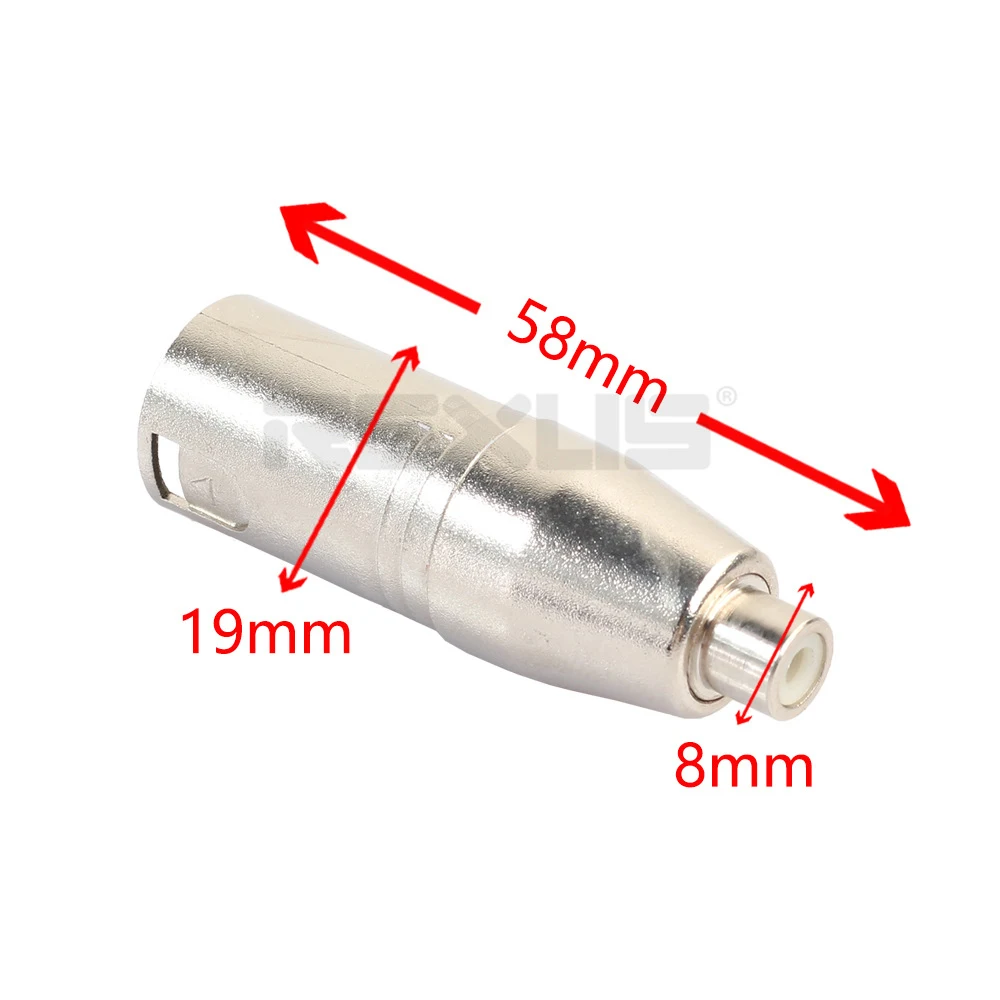 10 шт./лот XLR Canon адаптер к RCA разъем папа женскому 3 ядерный цинковый сплав