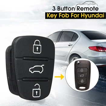 

2pc 3 Button Remote Key Fob Case Rubber Pad For Hyundai I10 I20 I30 Flip Key
