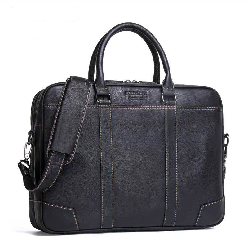 

2019 Men Business Handbags Affairs Briefcases Man 100% Genuine Leather Single Shoulder Package Male Portable Office Work Bags