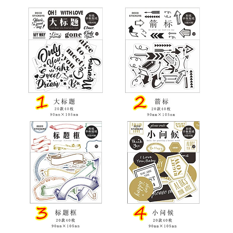 Diary Scrapbook Bullet Journal Stickers For Planner Letter Words Custom Stickers Thank You Hello Seal Label Title Box Stationary