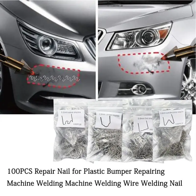 

100PCS Car Repair Nail For Plastic Bumper Repairing Machine Car Bumper Welding Nail Portable Save Space Car Repair Tool