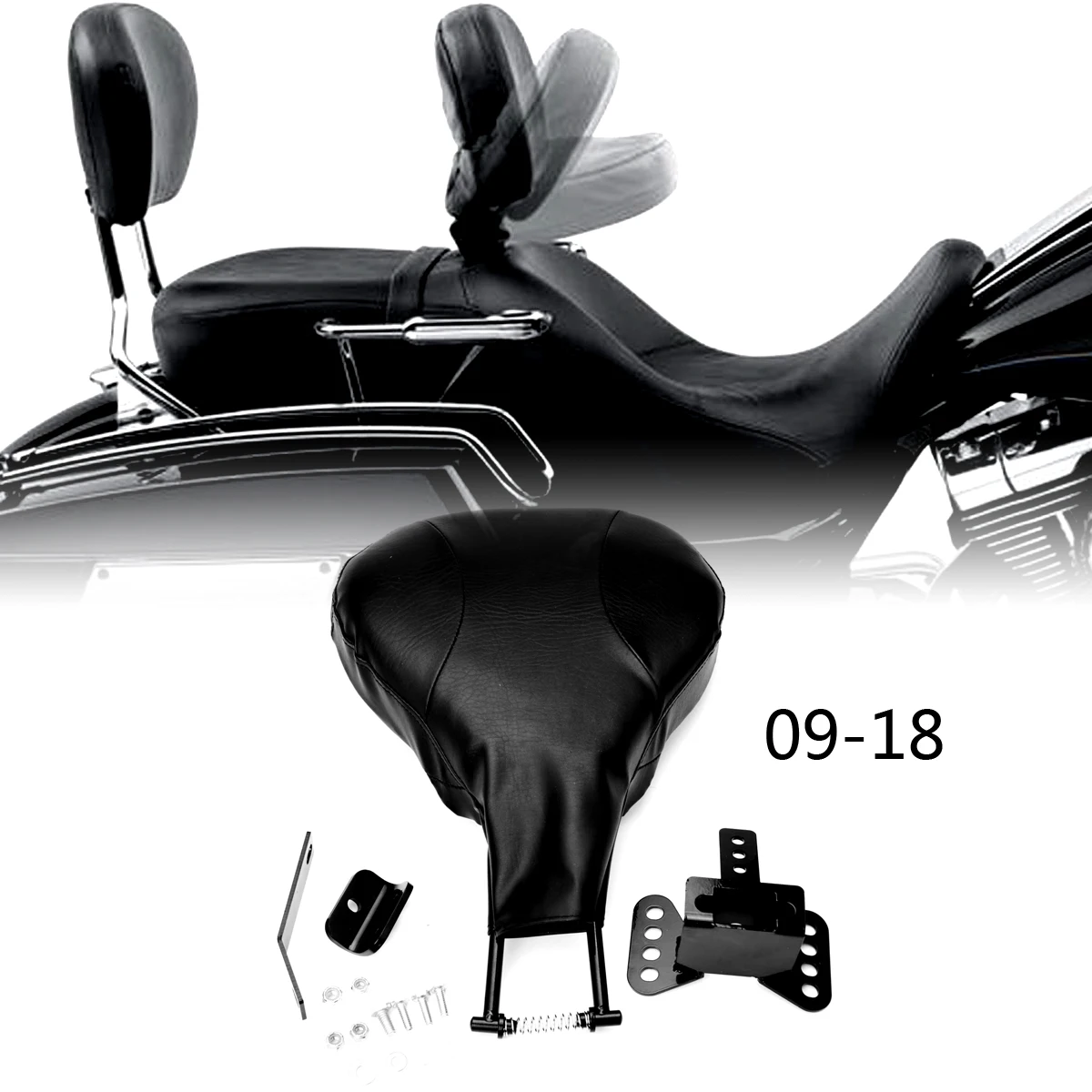 Adjustable Driver Rider Backrest Fit For Harley 2009 UP Touring FLHT