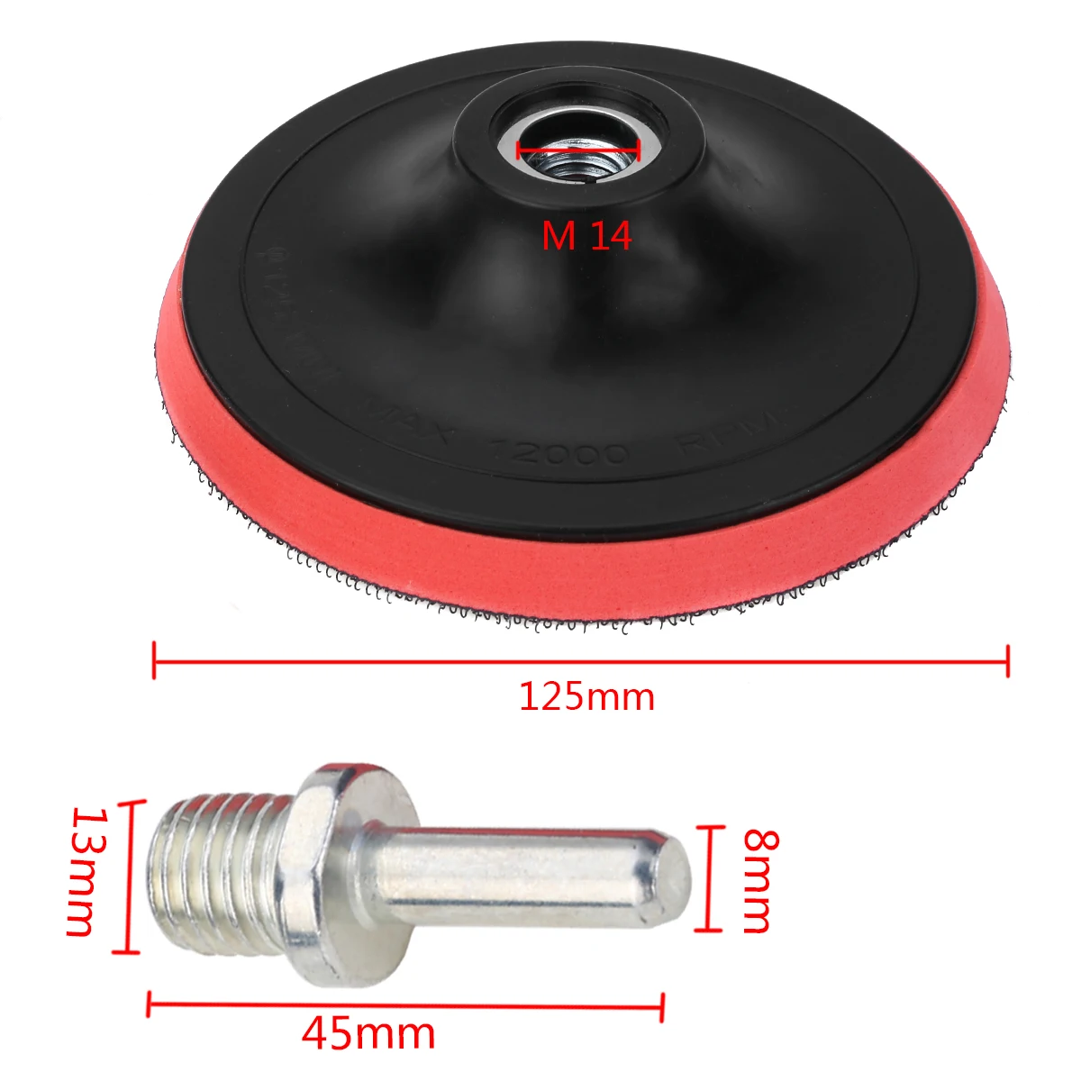 

1pc 125mm Rubber Sanding Backing Pad Polishing Angle Grinder W/M14 Drill Thread 8mm Shank