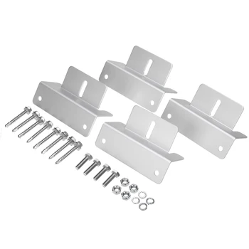 

New 4pcs Z-Shape Solar Panel Brackets + Long Cap Bolts + Spring Washers + Short Bolts + Washers + Nuts For Caravan Roof Mayitr