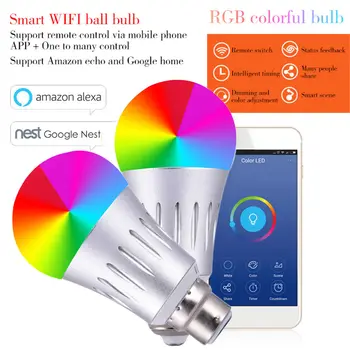 

E27/B22/E14 Smart WIFI Bulb LED Light Bulb 7W Dimmable Works with Alexa Google Home ,APP Remote Control Dropship