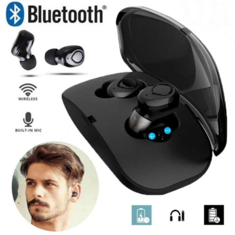 

TWS Waterproof Wireless Earphones Mini Earbuds Twins Stereo Bluetooth Headset