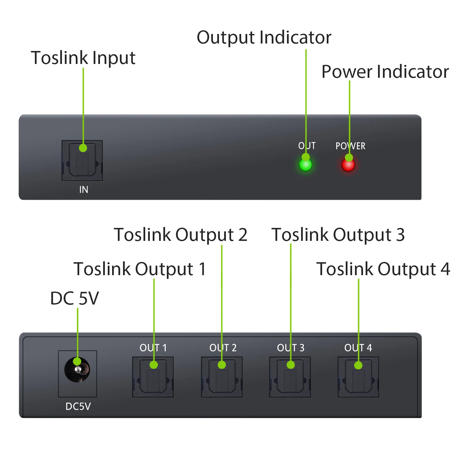  Proster Digital hdmi splitter 1x4 converter hdmi Audio Splitter Digital SPDIF Toslink Optical Fiber