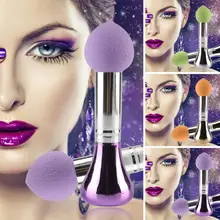 2 шт. Макияж BB крем-основа смешивание губок Косметическая пуховка порошок мягкие спонжи+ ручка maquillage