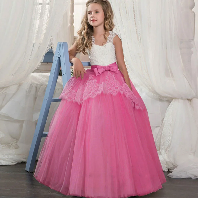 Fancy Girl Flower Petals Dress Children Bridesmaid Outfits Elegant Dress For Girl Vestido Party Prom Gown Princess Costume Fancy Girl Flower Petals Dress Children Bridesmaid Outfits Elegant Dress For Girl Vestido Party Prom Gown Princess Costume