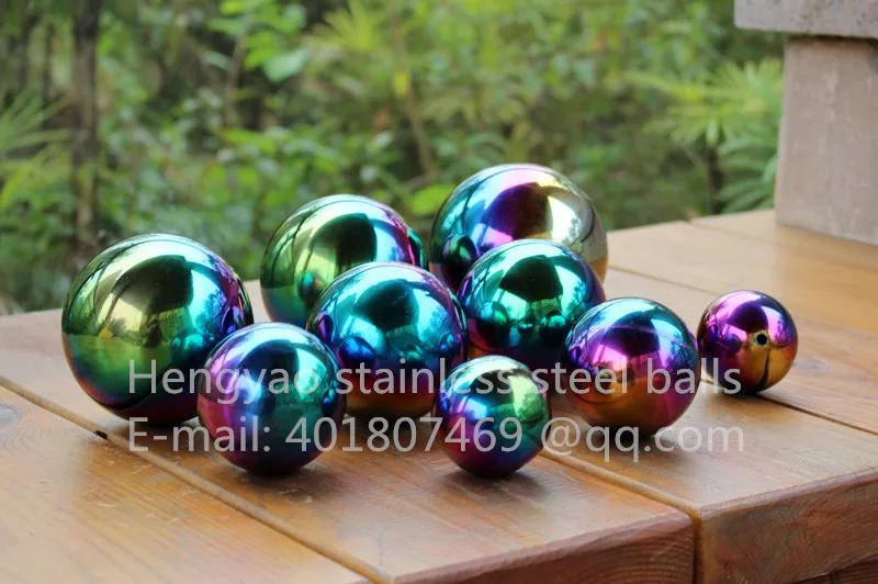 

Multi-color ball Dia 75mm 7.5cm stainless steel hollow ball seamless fine Sphere Home Yard Swimming Pool Decoration Ornaments
