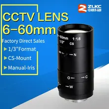 NEW6-60mm 1/" CCTV камера CS крепление объектива, ручной ирис, варифокальный, Мега пиксель cctv объектив