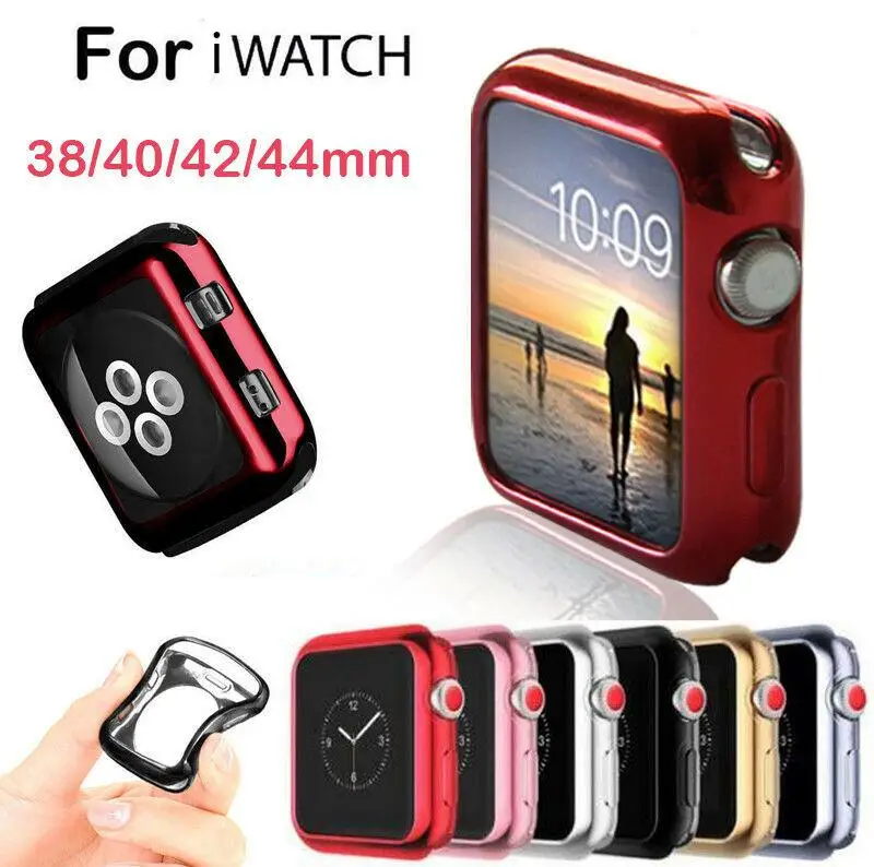 

For Apple Watch Series 4 3 2 1 for iWatch 38/42/40/44 Soft TPU Plating Bumper Case r20