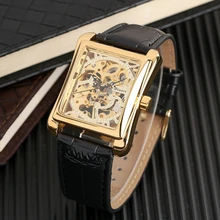 WINNER Mechanical Hand Wind Watches Gold Skeleton Hollow Fashion Men Luxury Business Male Clock Leather Wrist Watch Montre Homme WINNER Mechanical Hand Wind Watches Gold Skeleton Hollow Fashion Men Luxury Business Male Clock Leather Wrist Watch Montre Homme