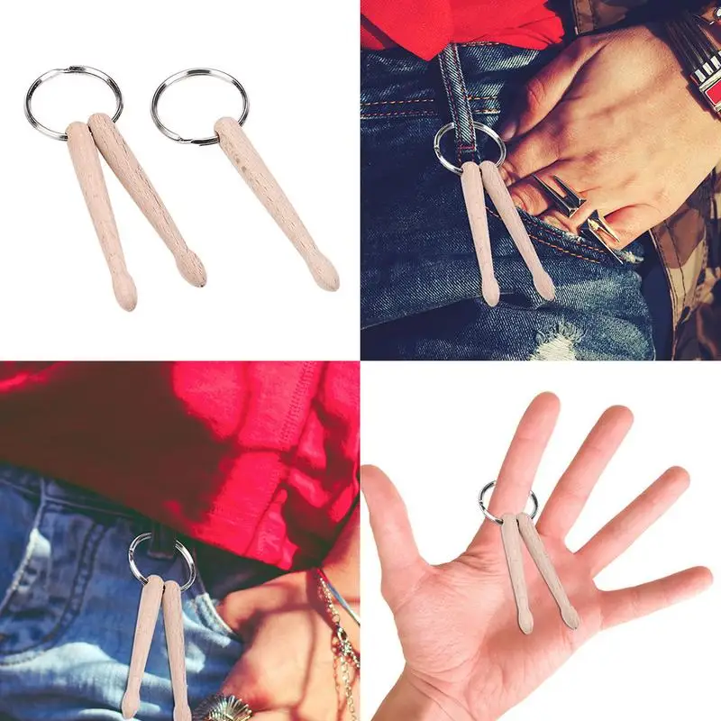 

Mini Drumsticks chain Drumsticks Percussion Keyring Music Gift Drum Sticks Anti-skid Hard Professional Wooden Drum Sticks