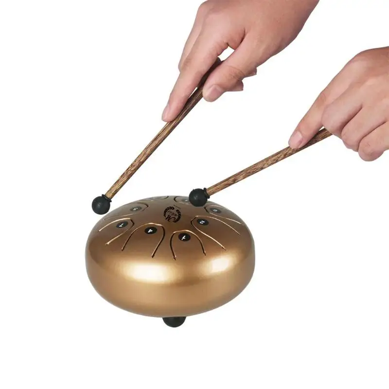 

5.5 Inch Stainless Steel Tongue Drum Set Hand Pan Tank Hang Drum Percussion Instruments with Drumsticks Padded Bag Dropshipping