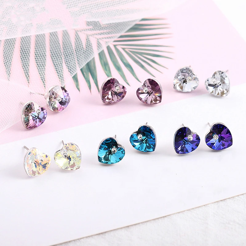 Malanda оригинальные кристаллы от SWAROVSKI серьги в форме сердца для женщин новые модные Симпатичные серьги-гвоздики Свадебные ювелирные изделия подарок