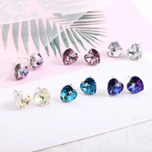 Malanda оригинальные кристаллы от SWAROVSKI серьги в форме сердца для женщин новые модные Симпатичные серьги-гвоздики Свадебные ювелирные изделия подарок