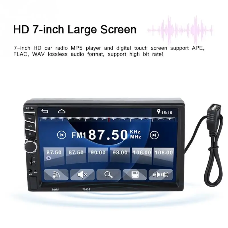 

7-inch HD Car Bluetooth MP5 MP3 Player Touch Screen Car Multimedia ISO Plug MP5-7013B