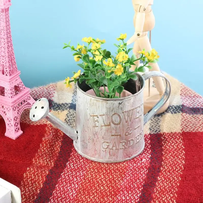 

Retro Creative Iron Flower Pot Bonsai Bucket Flowerpot Potted Plant Holder Flower Vase Decor Home Garden Ornaments