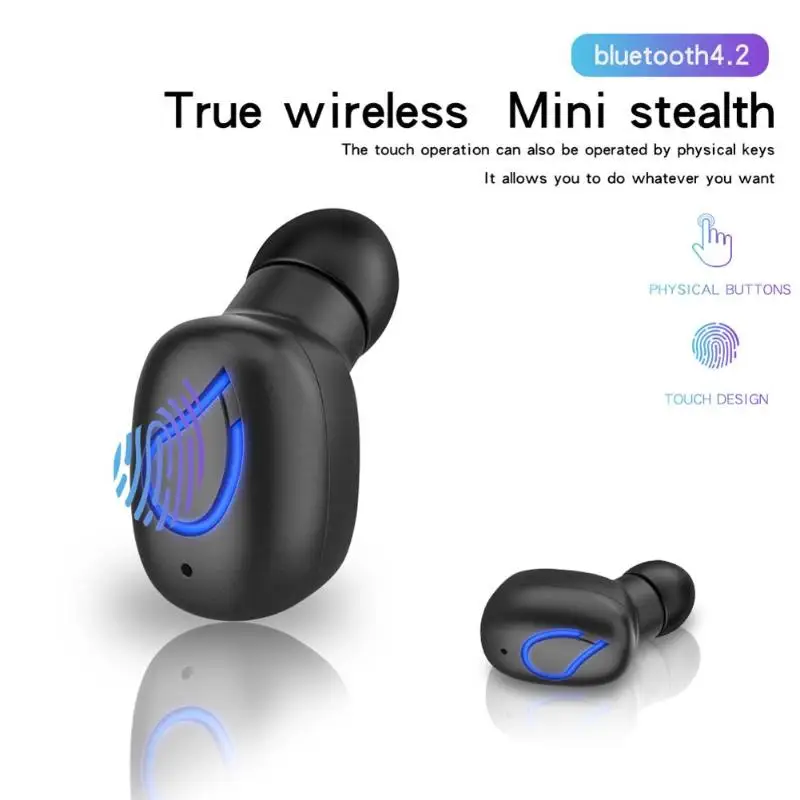 

ALLOYSEED I9 Single Wireless Bluetooth Earphone Earpiece Touch Control Earphone Invisible Stereo DSP Noise Reduction Earbuds