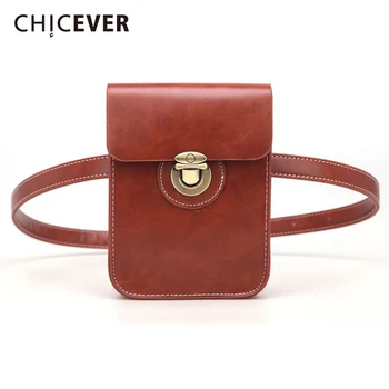 

CHICEVER Women's Belt With Small Bag Pu Leather Metal Buttons Package Cummerbunds 2020 Fashion Vintage Female