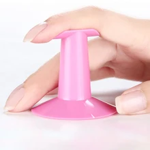Professional портативный палец стенд держатель для удочек дизайн ногтей с рисунком, из твердого пластика макияж поддержка инструмент розовый случайный цвет#2