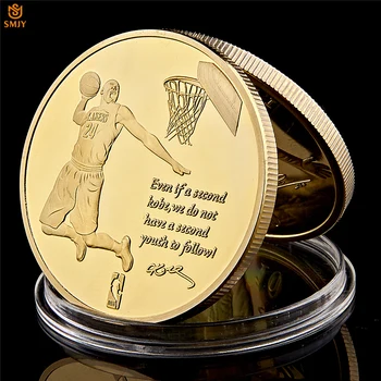 

NBA Superstar Peter Pan Kobe Bryant Professional Basketball Player Gold Commemorative Coins Collection Gifts