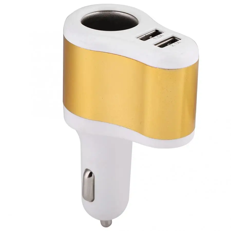 

3 in 1 Car Charger Quick Charge Dual USB Port Cigarette Lighter Adapter Car professional Accessories Car USB Charger ABS