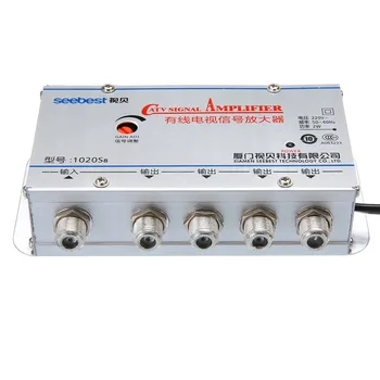 

Mini 1 In 4 Out CATV Signal Amplifier 45-860MHz CATV Cable AMP Antenna Booster Splitter Set Broadband Home TV Equipment