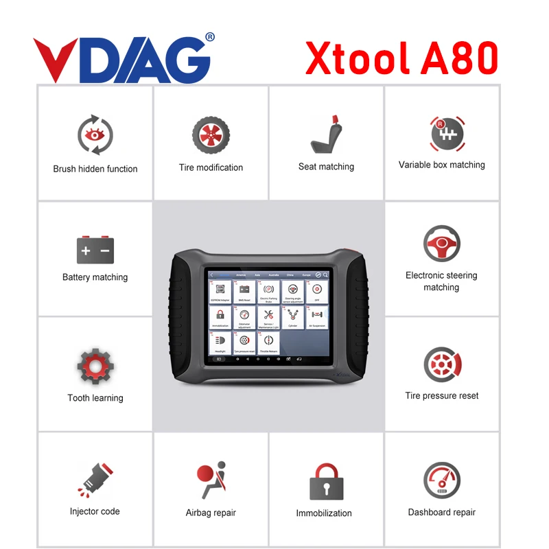 

2018 XTOOL A80 H6 Full System Car Diagnostic tool Car OBDII Car Repair Tool Vehicle Programming/Odometer adjustment